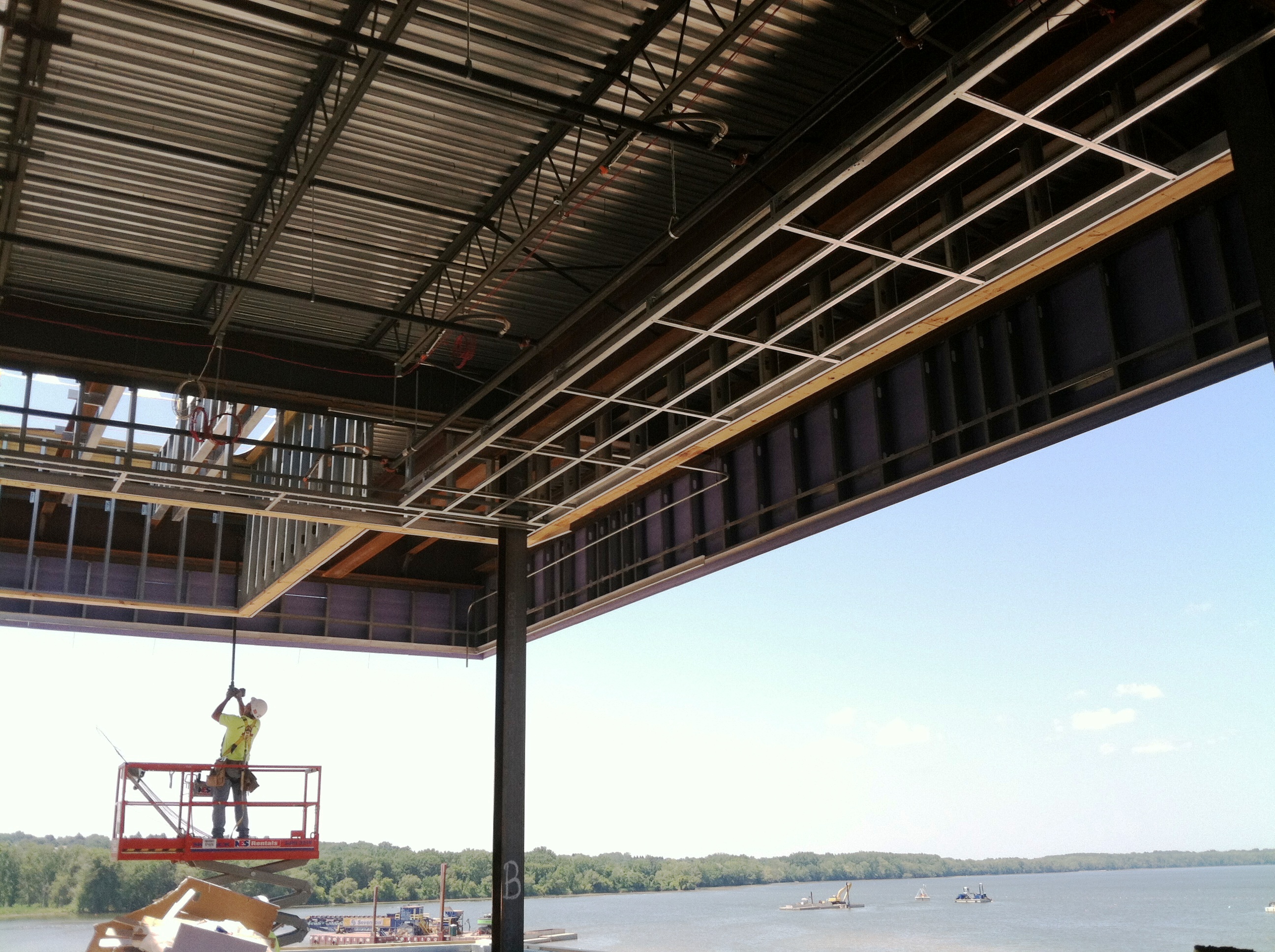 John P. Stopen Lakeview Amphitheater Project roof construction