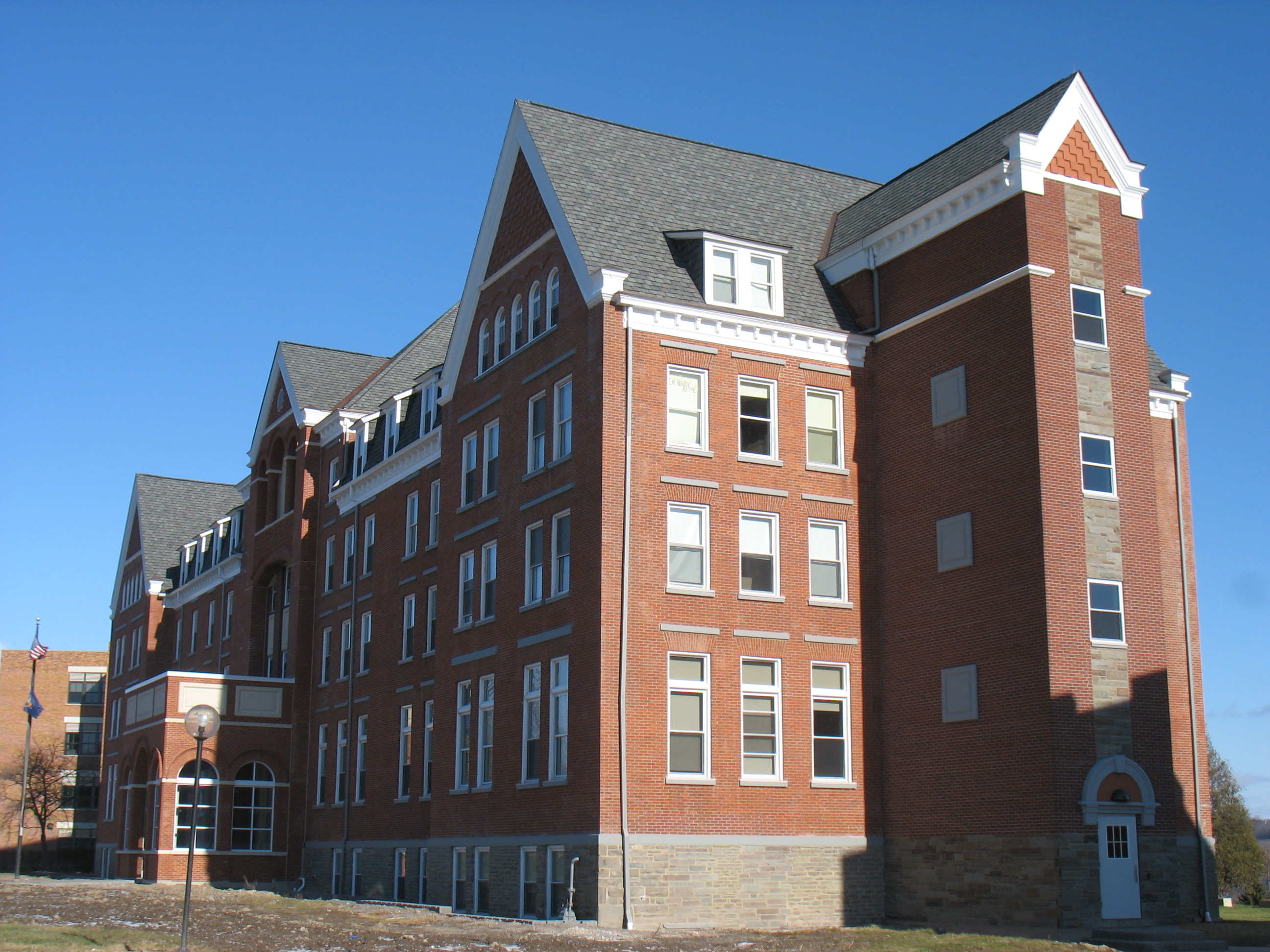 John P. Stopen Ball Hall Keuka College Project completed exterior