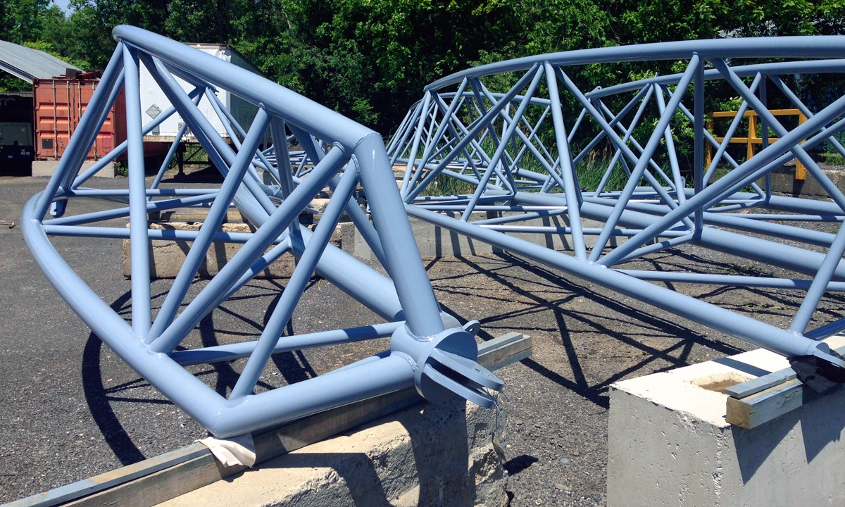 John P. Stopen Trinity School Project radial steel trusses detail